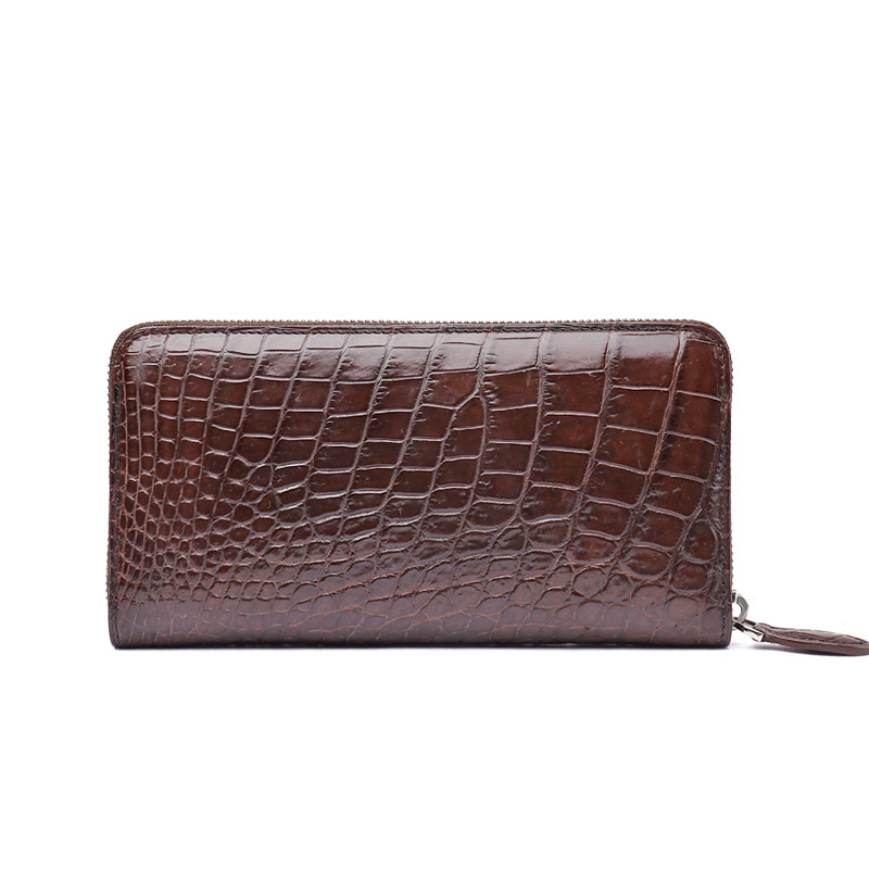 Men Leather Wallet Genuine Crocodile Belly Skin Clutch Travel Wallet