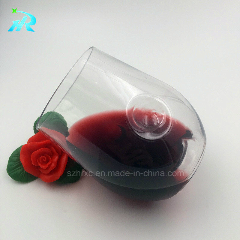 Clear Plastic Notched Indent Wine Glasses Tumblers