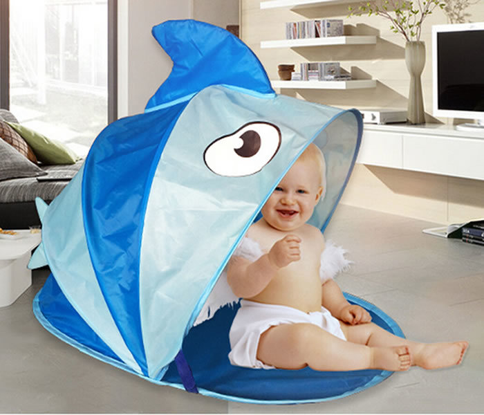 Cartoon Fish Shaped Custom Folding Pop up Baby Kids Beach Tent