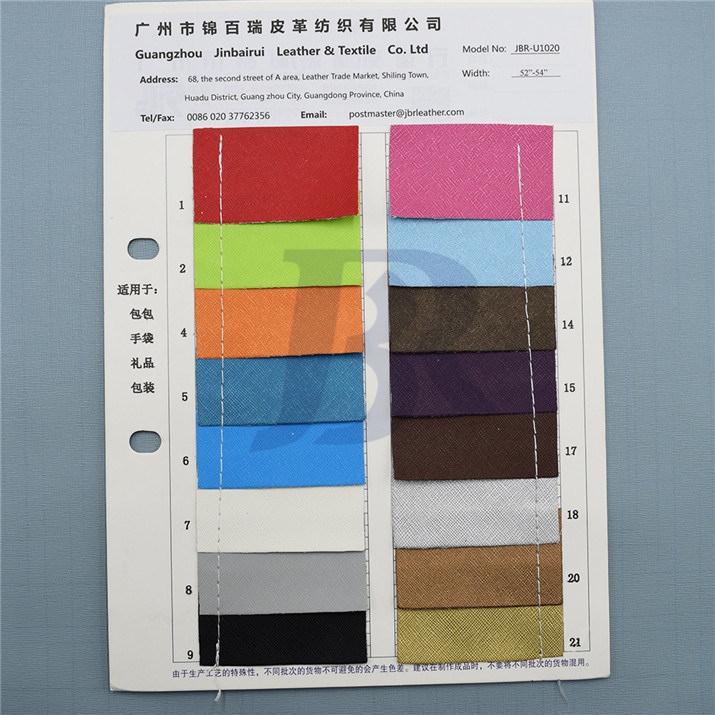 Tc Backing Embossed Classical PU Leather for Bag Decoration Notebook
