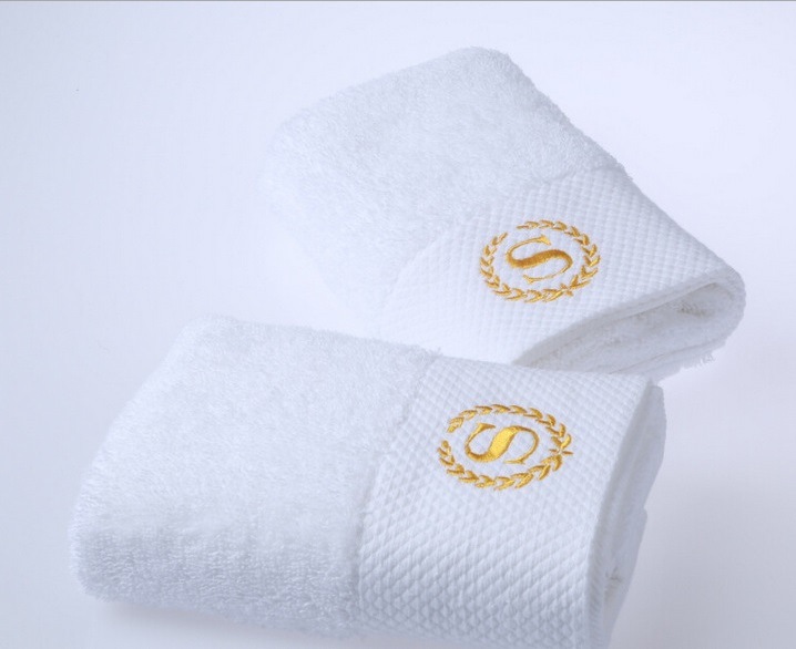 Egyptian Cotton Embroidery Dobby Border Towel for Gift or Hotel