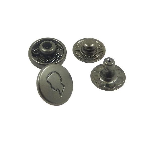 Gunmetal Snap Button with Custom Logo