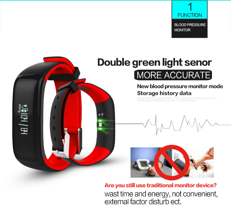 Smart OLED Display Blood Pressure Heart Rate Monitor Bracelet