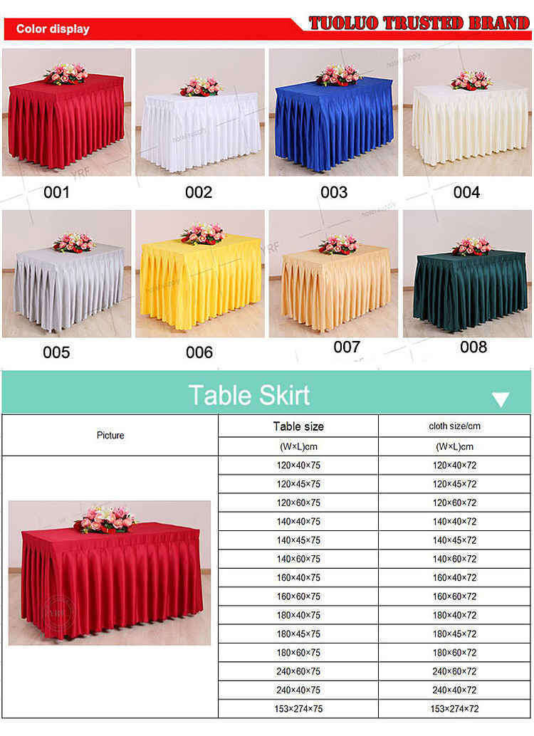 Luxury Satin Silk Double Drape Table Skirt for Wedding Party Decoration Table Skirt