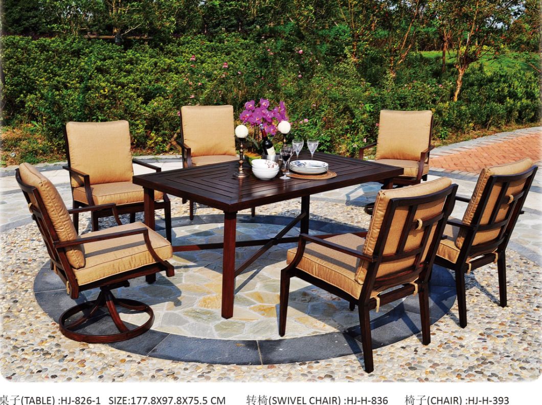 Patio Furniture Cast Aluminum Garden Dining Table