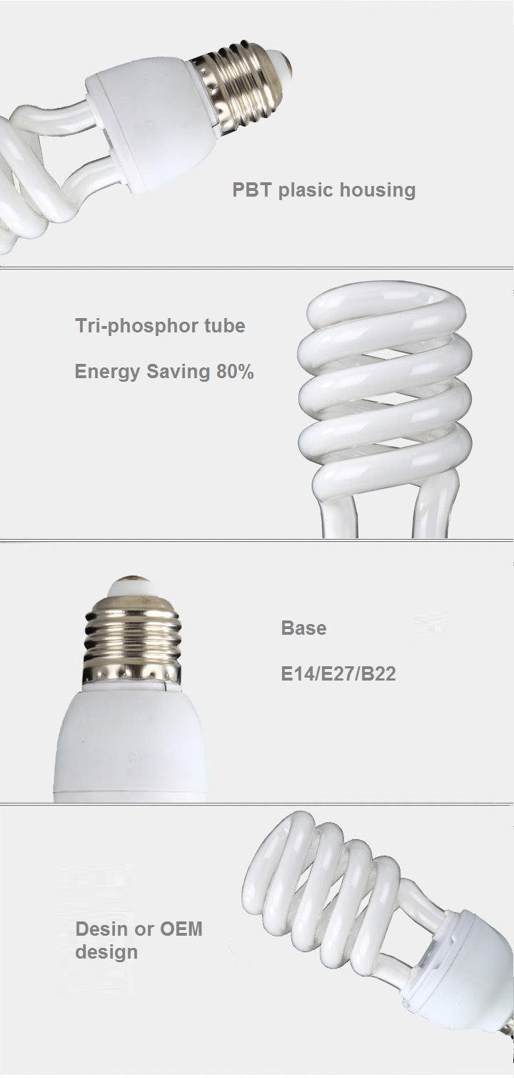 CFL Bulb Light E27 B22 15W 20W 25W Spiral Energy