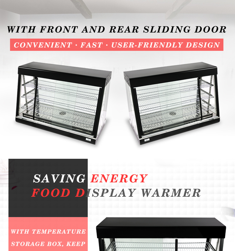 Ce Approved Commercial Glass Hot Food Warmer Display Warmer Cabinet on Sale for Shop