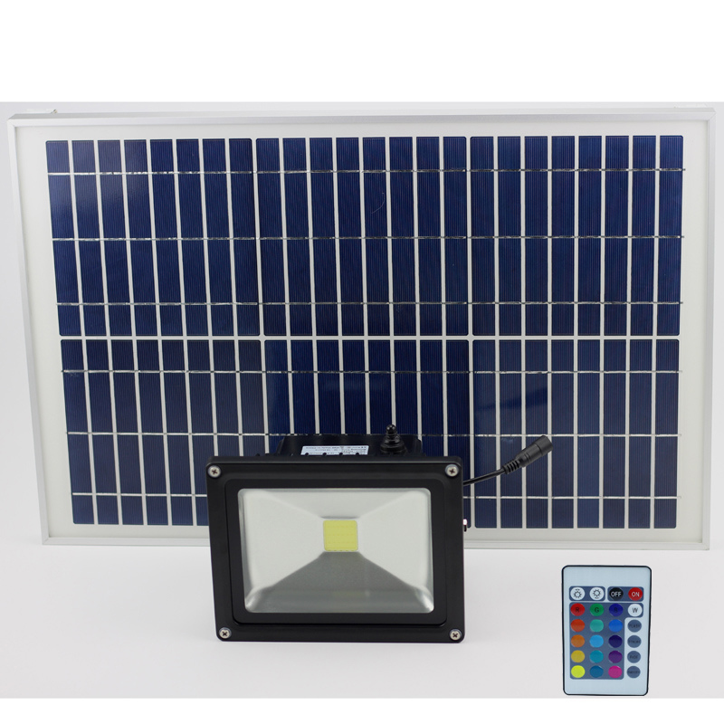 Outdoor Lighting Solar RGB LED Floodlight with Solar Panel