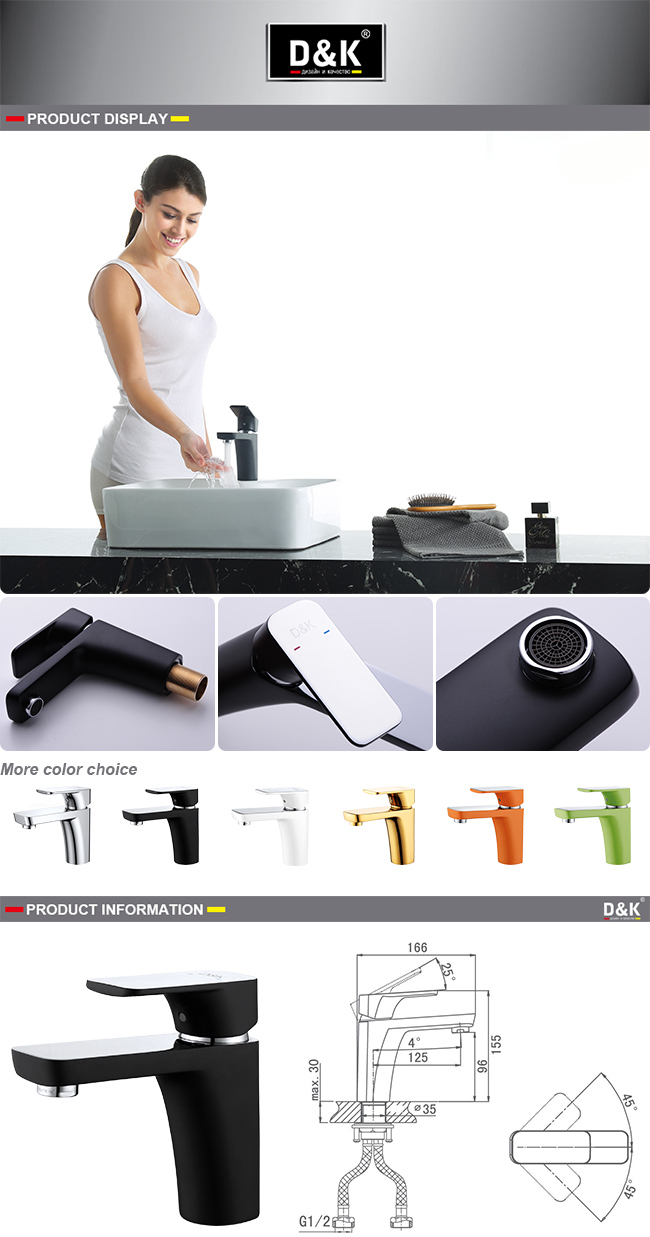 New Design High Quality Hot Sale Black and Chrome Color Basin Mixer Faucet