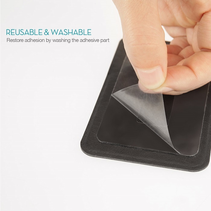 Leather Self Adhesive Credit Card Holder Sticker for Smartphone