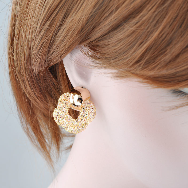 Wholesale Crystal Rhinestone Fashion Mesh Women Lady Stud Earring