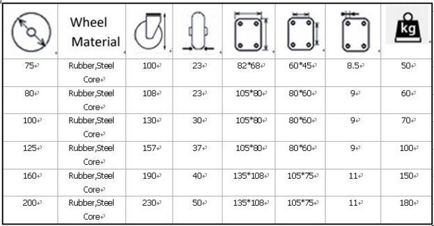 Industrial Caster with Brake 100mm China Supplier