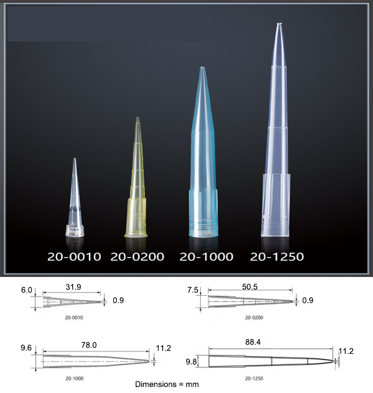 BS-B51 High Quality PP Autoclavable 10UL 2000UL 1ml2ml Extend Pipette Tips Rack/Sterile Pipette Tips