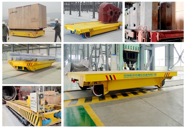 Garage Use Electric Rail Flat Trolley Car Handling Equipment