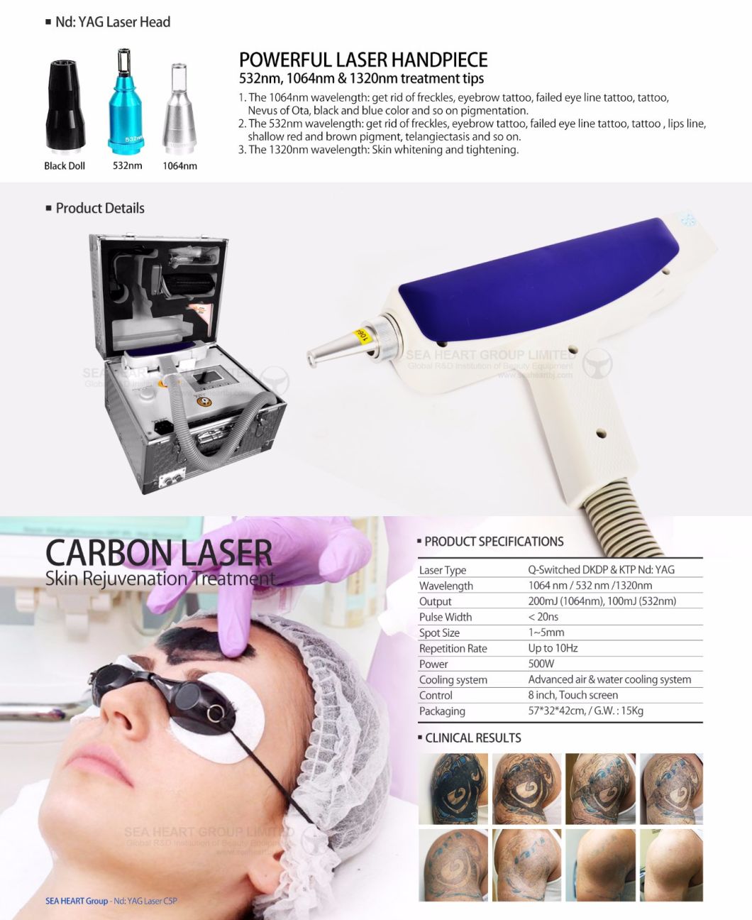 Portable Q Switch ND YAG Laser Tattoo Removal Eye Brow Washing Machine