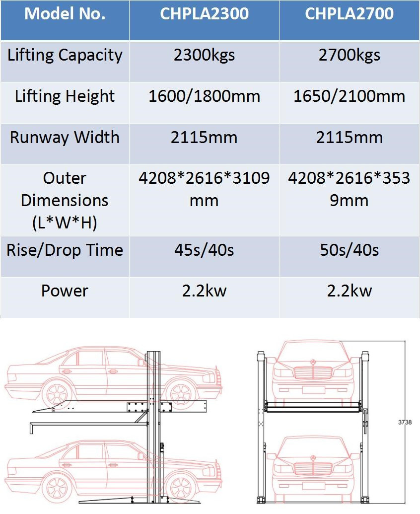 Two Layer SUV Car Parking Garage Equipment