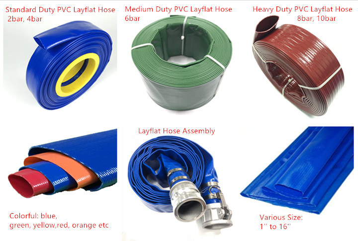 Flexible PVC Layflat Water Discharge Delivery Pipe Hose for Drip Irrigation Pump