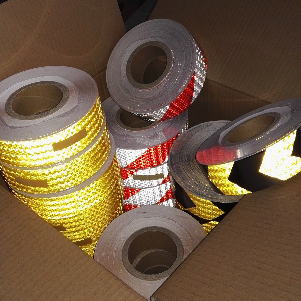 PVC and Pet Truck Vehicle Safety Honeycomb Reflective Caution Tape