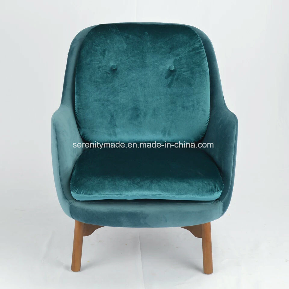 Modern Stylish Living Room Velvet Upholstered Fabric Lounge Chair
