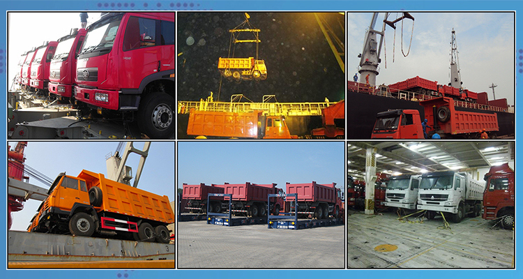 HOWO 371 HP 6*4 Bule/Red/White Dump Trucks with Crane