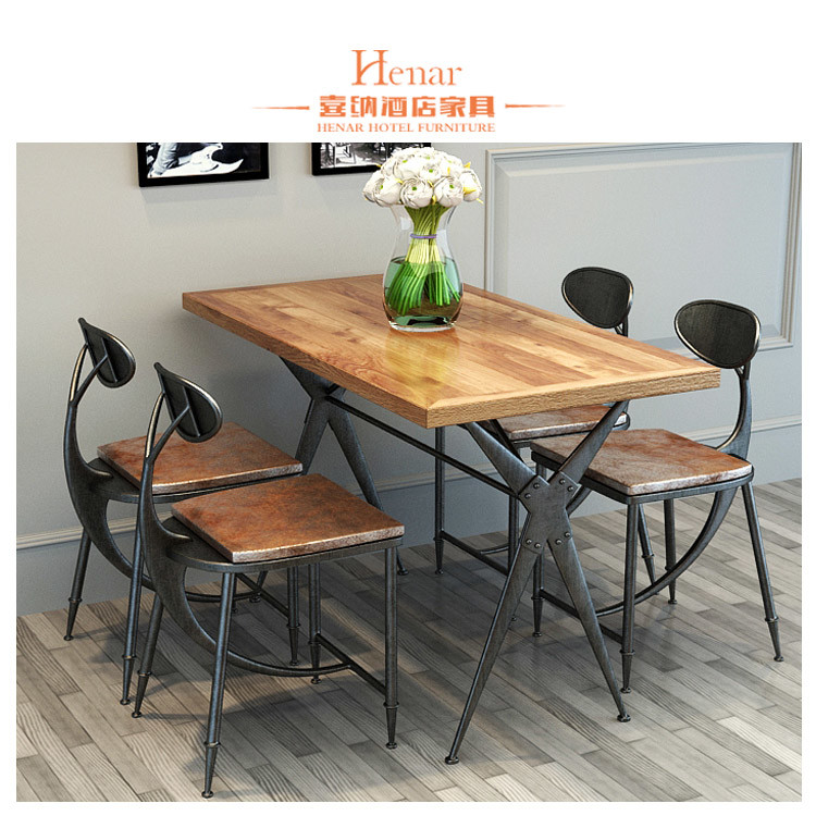 Latest Design Metal Dining Furniture Table with Chairs Set