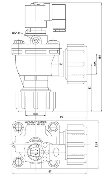 Quick Mount Pulse Solenoid Valve for Air Dust (RMF-25DD)