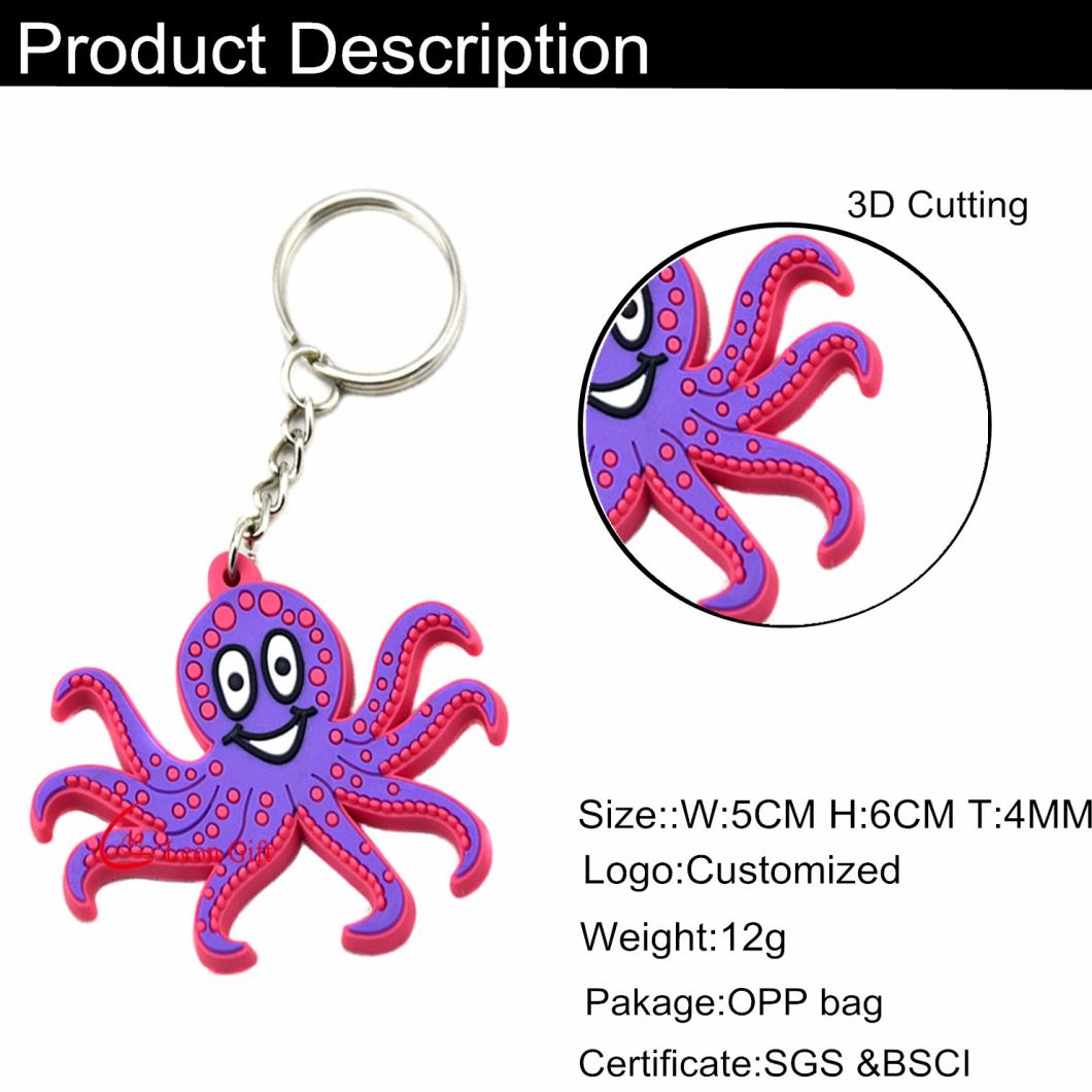 Factory Custom Wholesale Promotion Rubber PVC Keychain