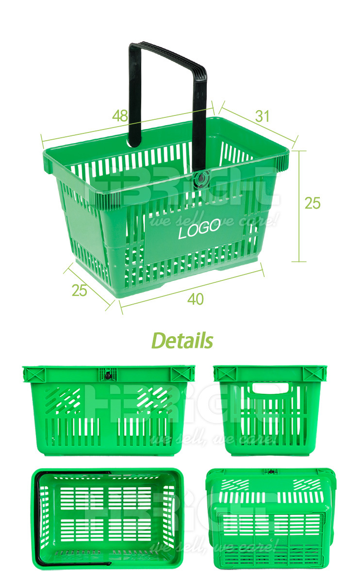 PP Plastic Grocery Shop Shopping Baskets for New Asian Supermarket