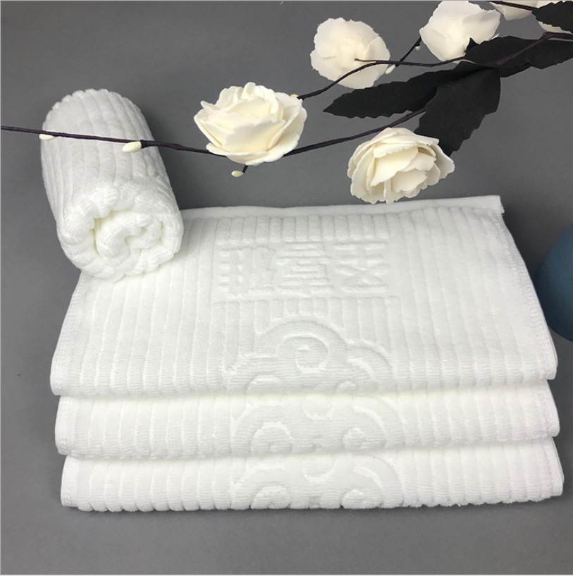 Cotton Terry Embosssed Jacquard Towel with Bath Towel Hand Towel Face Towel