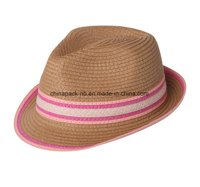 Children Handmade Paper Straw Fedora Hats (CPHC8002X)