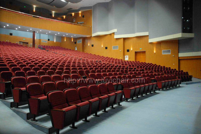Jy-601 Wooden Seat Church Banquet Cover Fabric Folding Furniture Seating Auditorium for Meeting Room Lecture Hall Chair