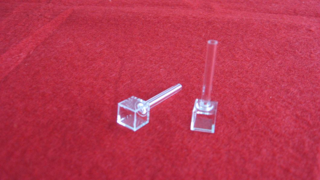 High Quality Four Sides Clear Optical Quartz Cell Cuvette with Long Tube