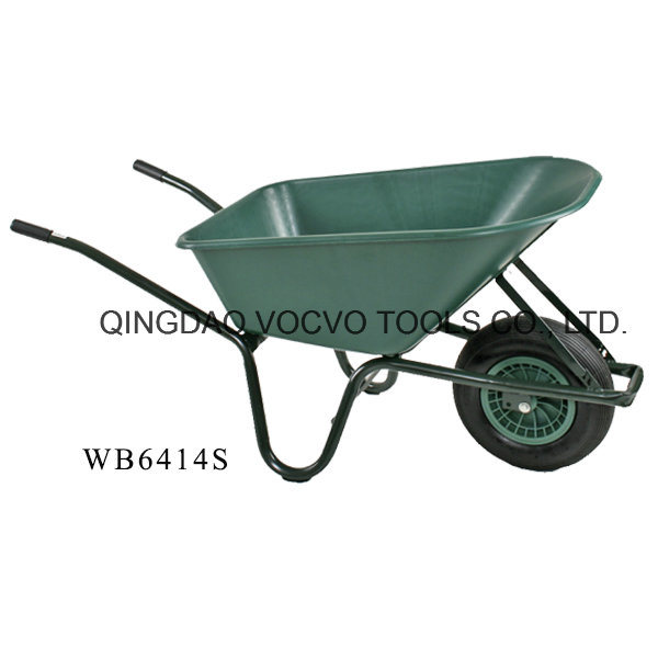 Narrow Double Wheels Plastic Wheelbarrow Wb6414s