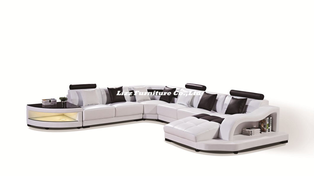 Affordable Modern Design Leather Corner Sofa for Living Room