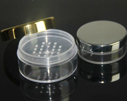 Small Round Plastic Loose Power Jar for Cosmetics (PPC-LPJ-020)