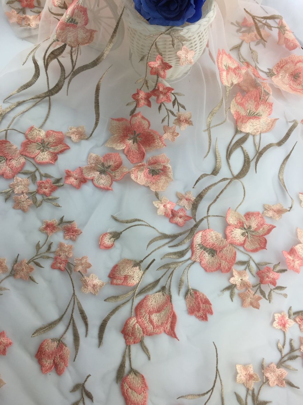 Hot Sale! ! ! High Quality Polyester Embroidery Mesh Fabric Lace Fabric