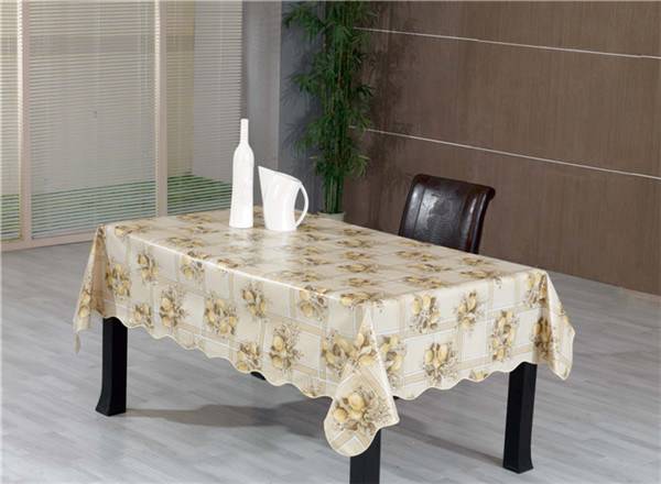 2016 Round White PVC Opaque Printed Tablecloth Factory Wholesale