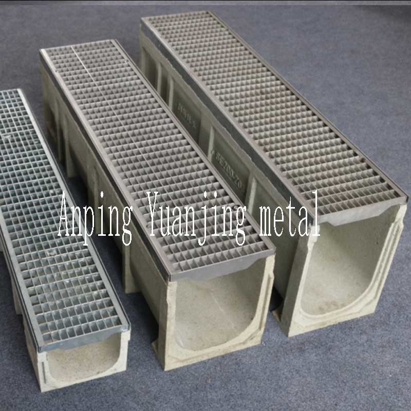 Stainless Steel Grating Cover Polymer Resin Concrete Drainage Trench Floor Drainer