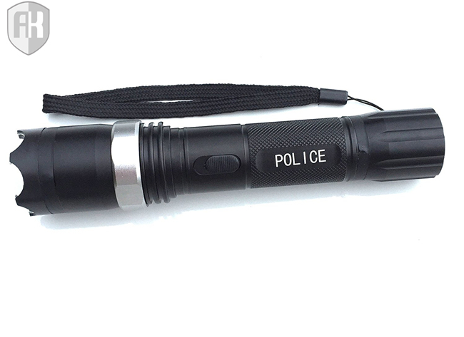 Police Aluminum 3 Modes Adjustable Focus Flashlight Stun Gun Rechargeable
