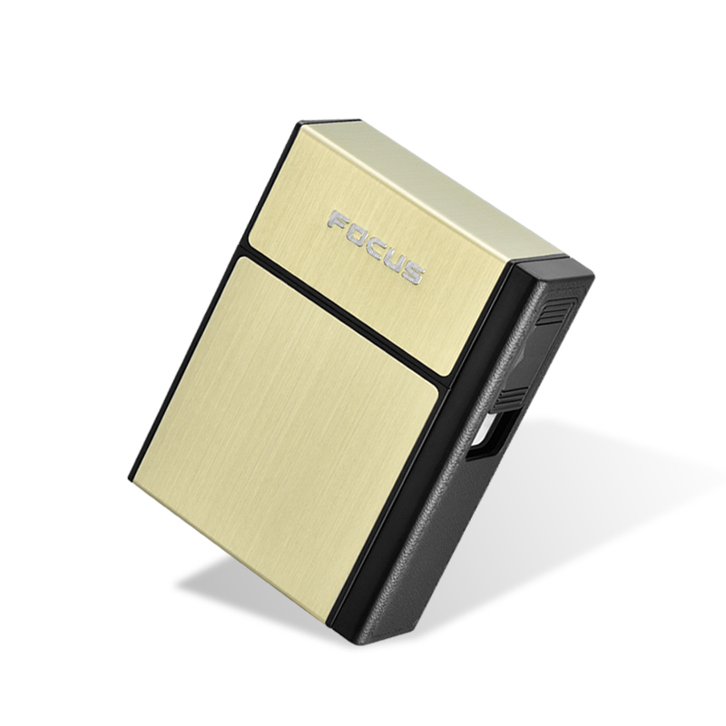 New Multifunctional Aluminum Cigarette Case, Custom Cigarette Case with Rechargeable Electronic USB Lighter