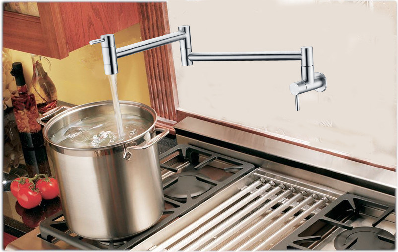 Stainless Steel Pot Filler Kitchen Cold Water Wall Mounted Faucet