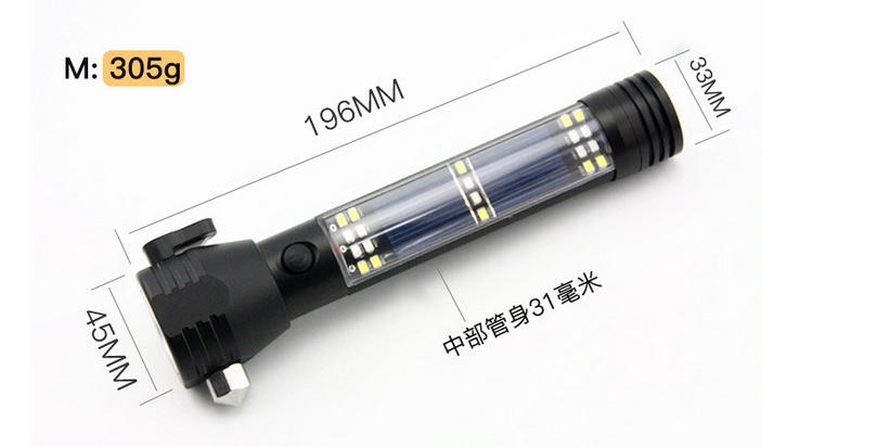 Rechargeable Portable LED Torch Solar LED Outdoor Light Flashlight (SYSG-517)