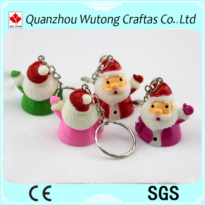 High Quality Resin 3D Mini Christmas Decorative Items Resin Keychain