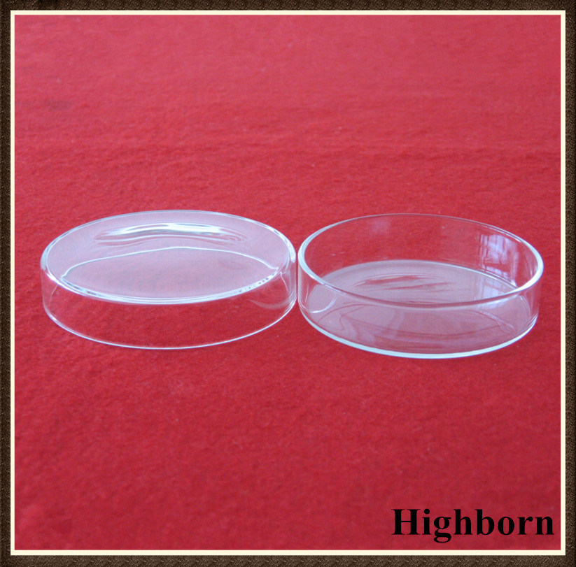 Clear Round Bottom Silica Quartz Glass Petri Dish with Cover