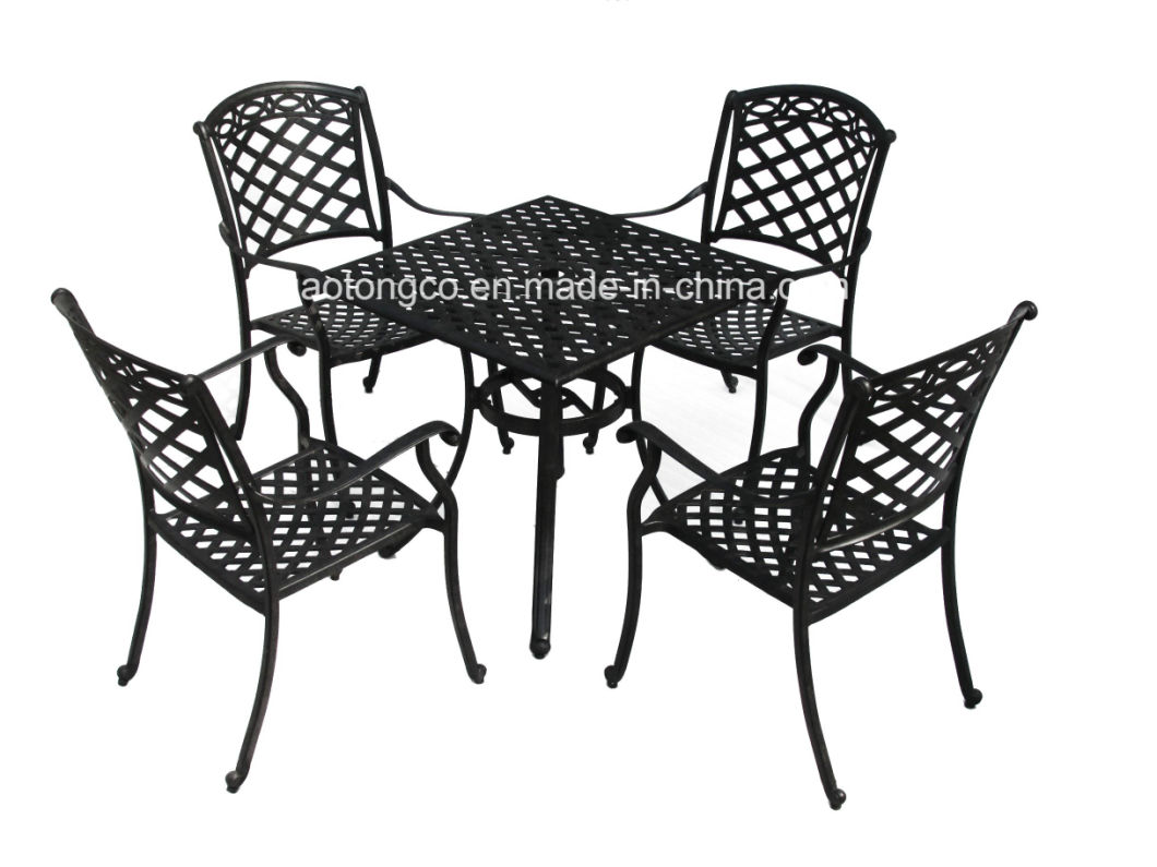 Outdoor Furniture Cast Aluminum Dining Table and Chair for BBQ