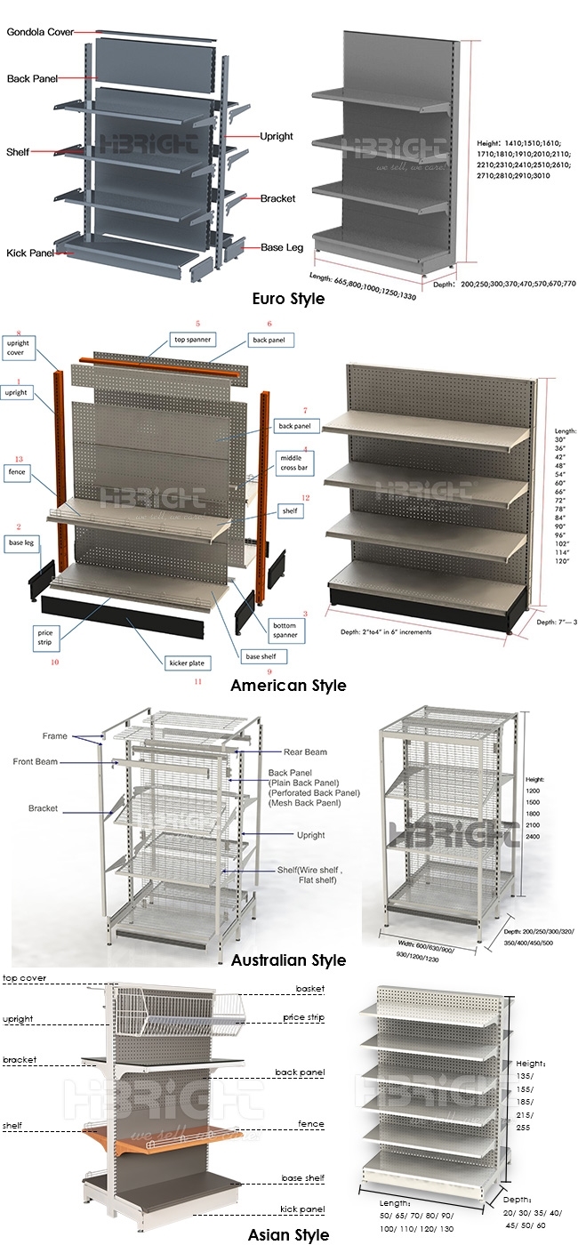 Grocery Store Shelving Trolley Supermarket Equipment