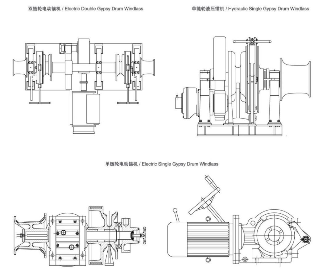 Electric / Hydraulic Single / Double Drum Anchor Windlass