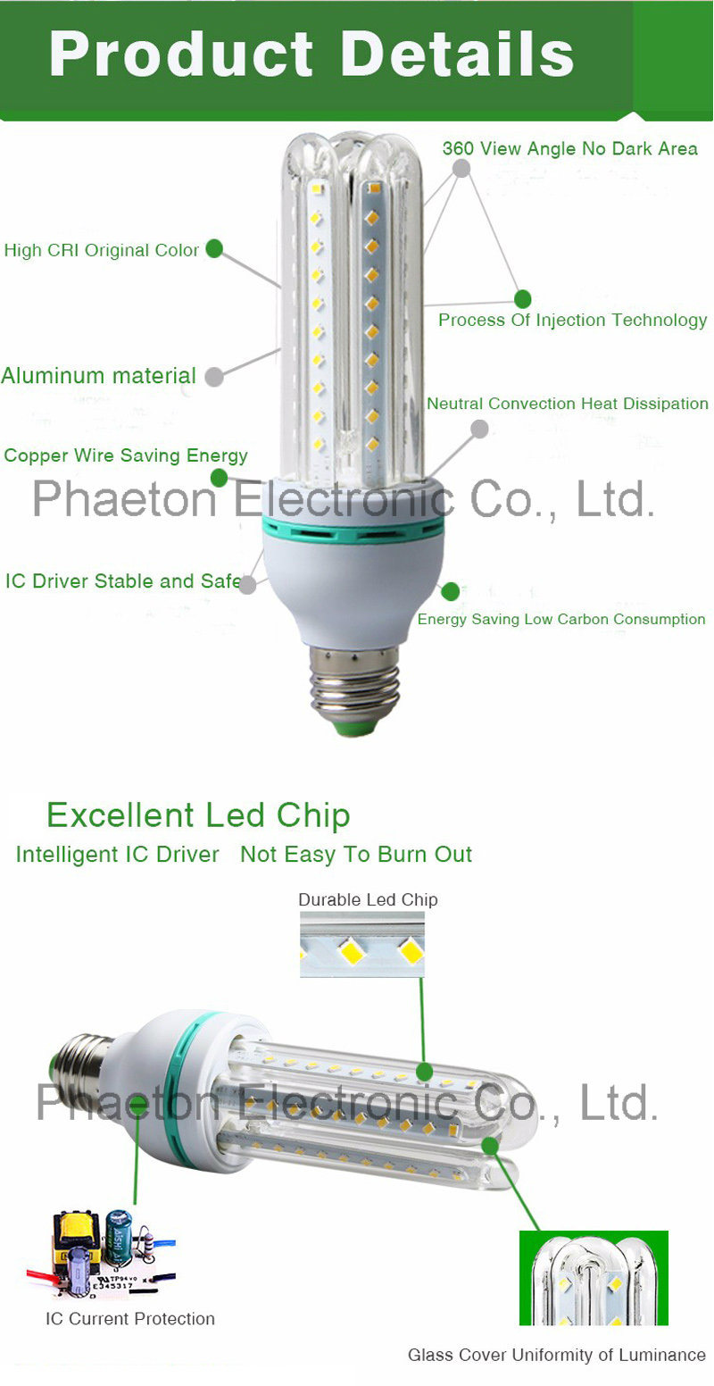 LED Energy Saving Bulb 2u E27 3W Warm White (pH6-3011)