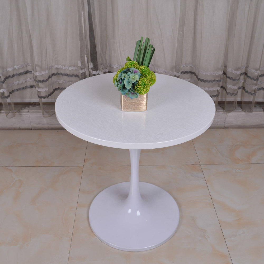 White Metal Leg Modern Round Table for Pub Restaurant Cafe