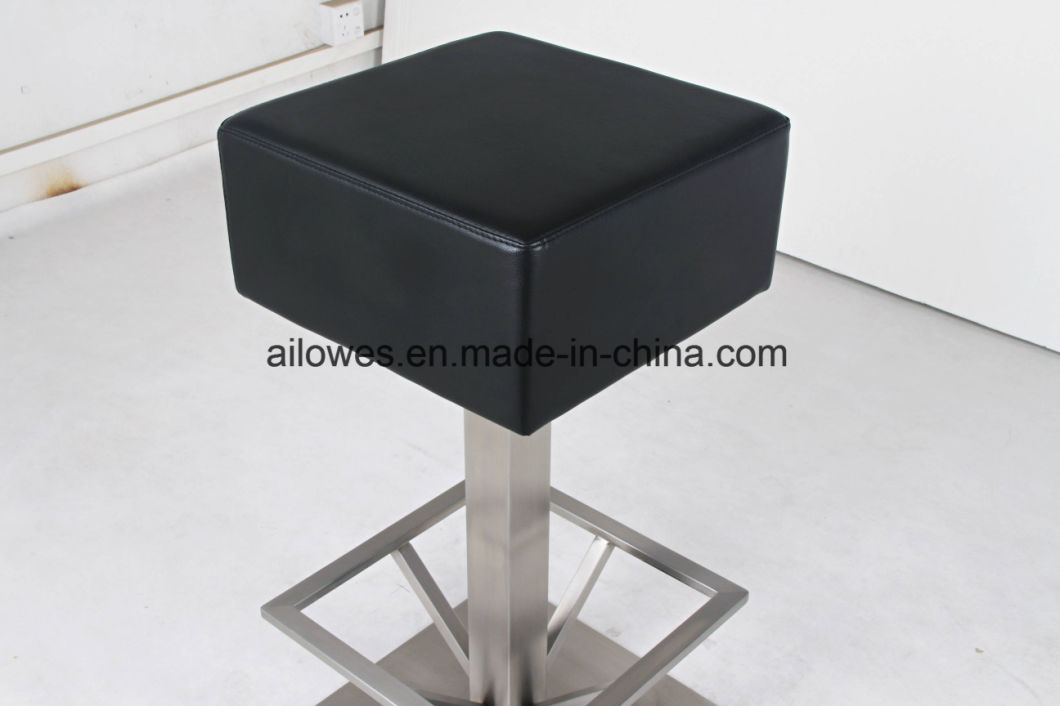 Stainless Steel Square Bar Stool Chair with Footrest Covers